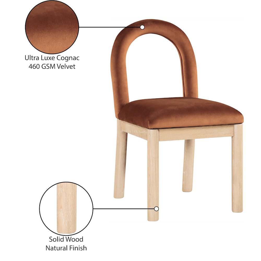 Conrad Cognac Velvet Dining Chair