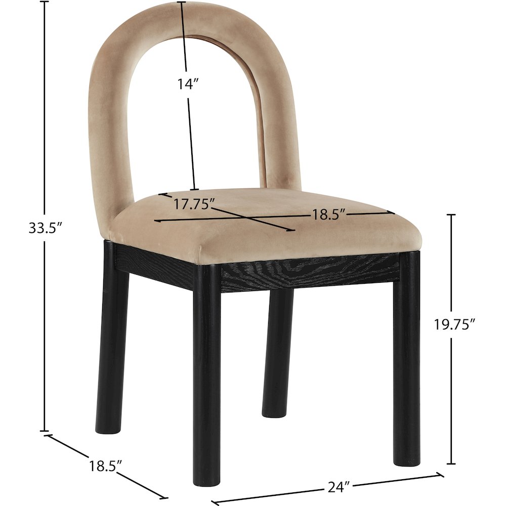 Conrad Beige Velvet Dining Chair