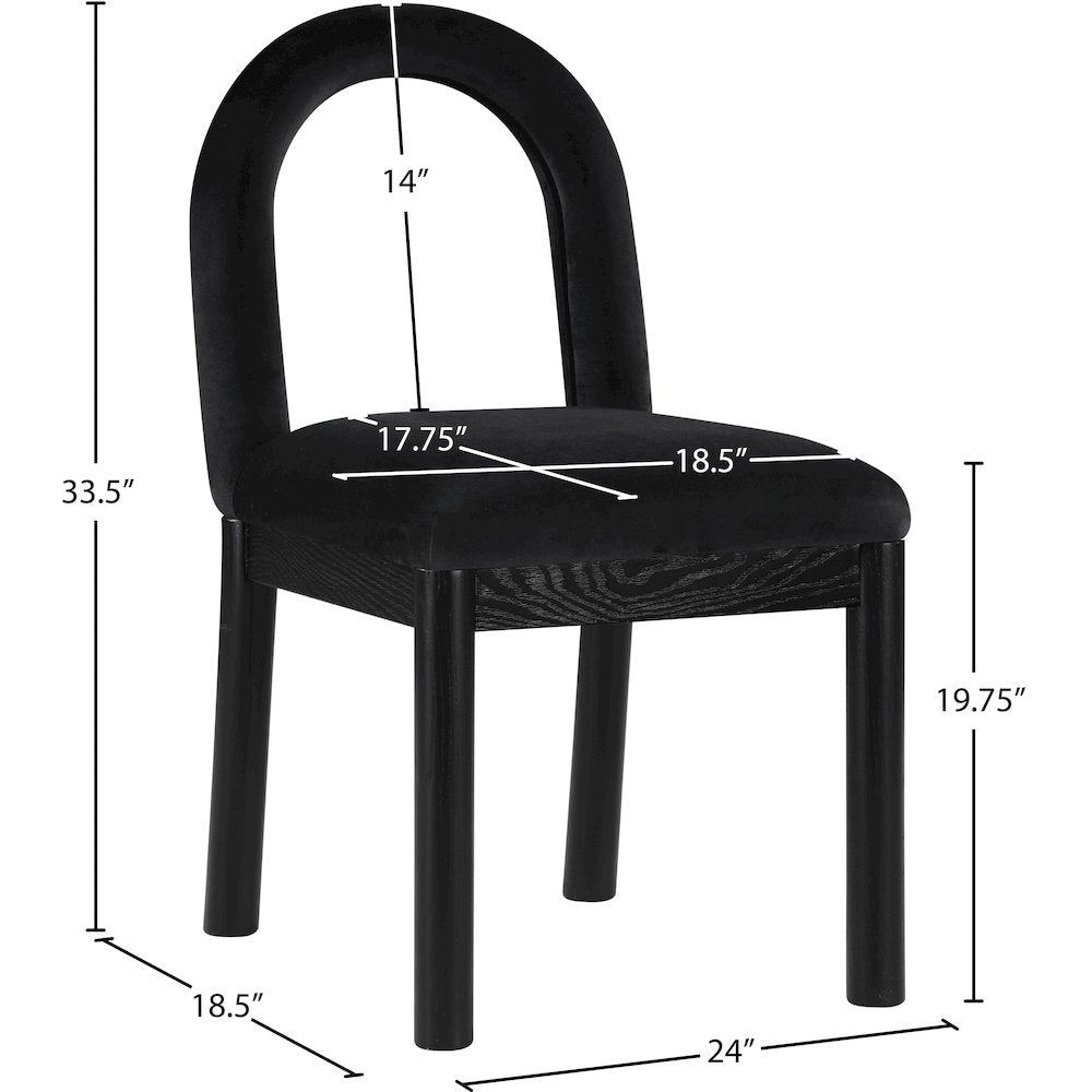 Conrad Black Velvet Dining Chair