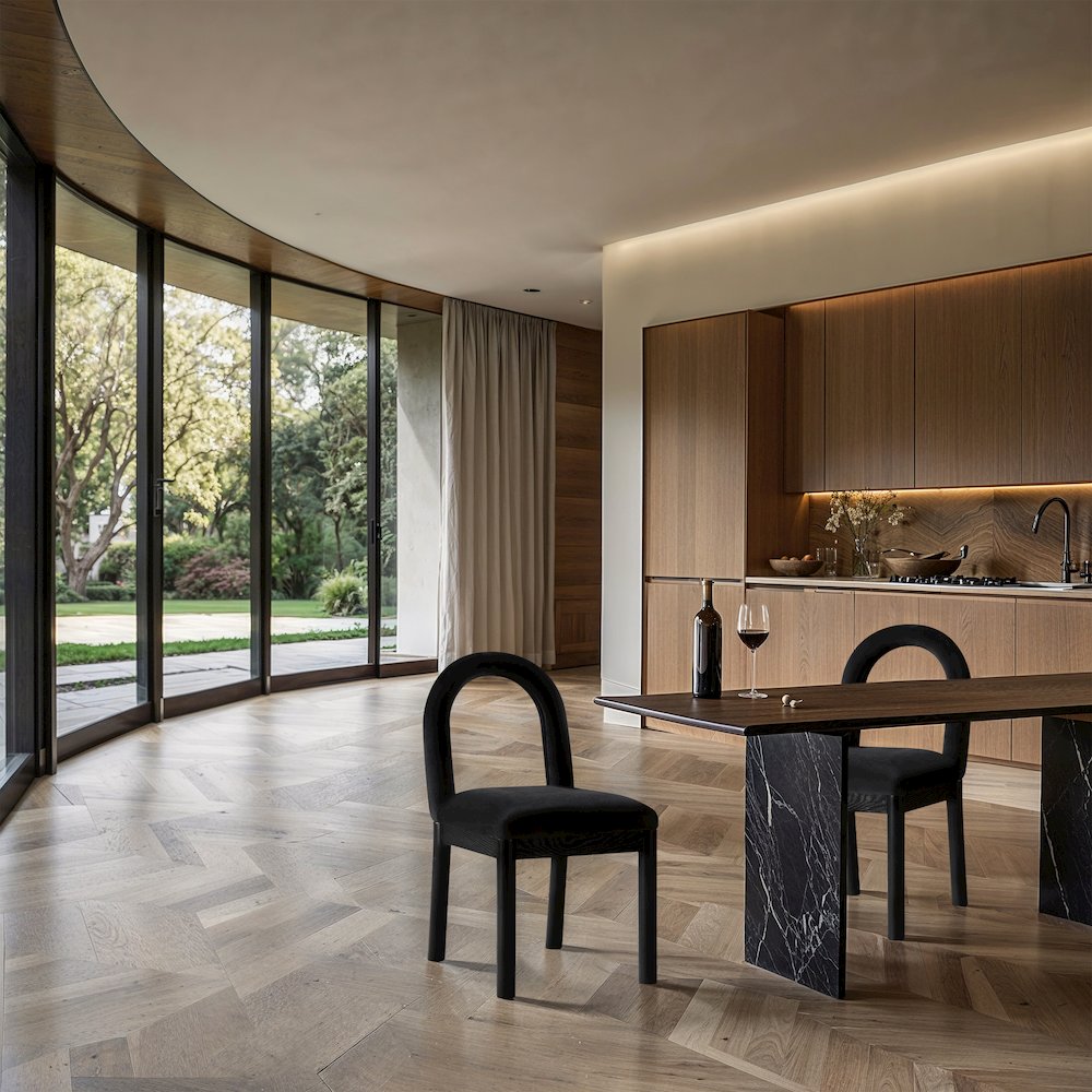 Conrad Black Velvet Dining Chair