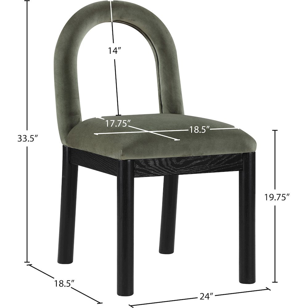 Conrad Green Velvet Dining Chair
