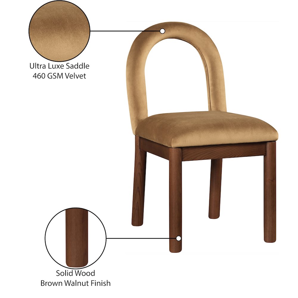Conrad Saddle Velvet Dining Chair