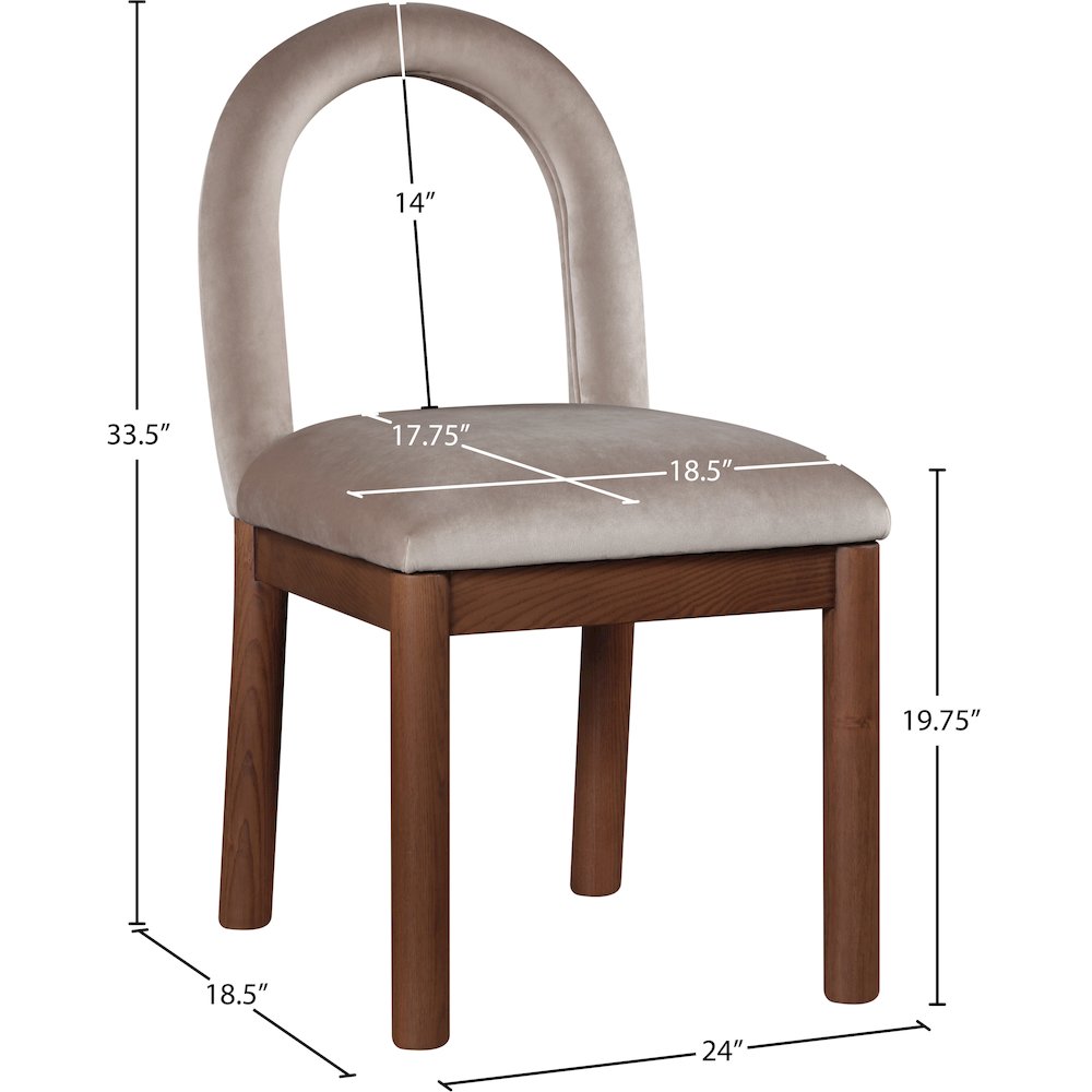Conrad Taupe Velvet Dining Chair