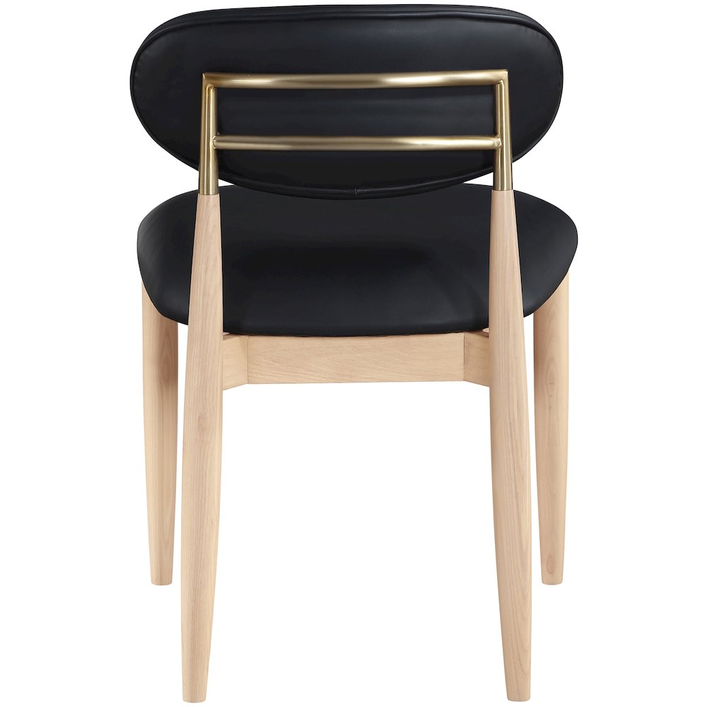 Riccio Black Vegan Leather Upholstered Dining Side Chair, Set of 2