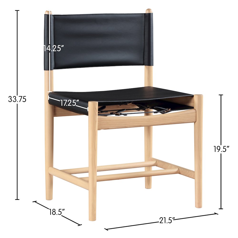 Rawlins Black Vegan Leather Upholstered Dining Chair, Set of 2