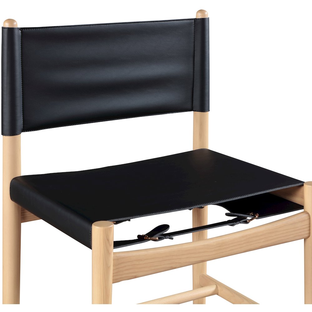 Rawlins Black Vegan Leather Upholstered Dining Chair, Set of 2