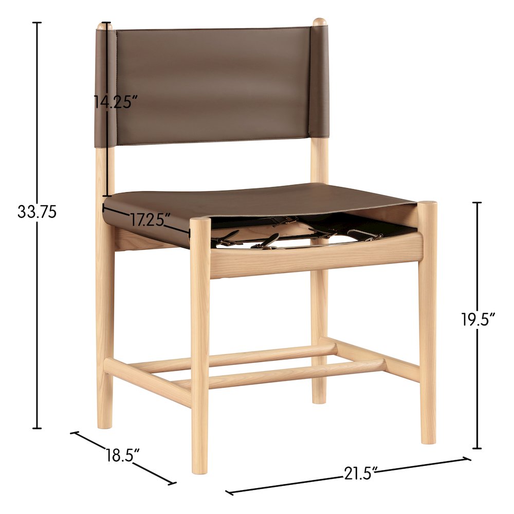Rawlins Brown Vegan Leather Upholstered Dining Chair, Set of 2