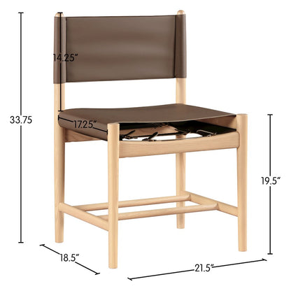 Rawlins Brown Vegan Leather Upholstered Dining Chair, Set of 2