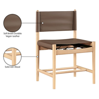 Rawlins Brown Vegan Leather Upholstered Dining Chair, Set of 2