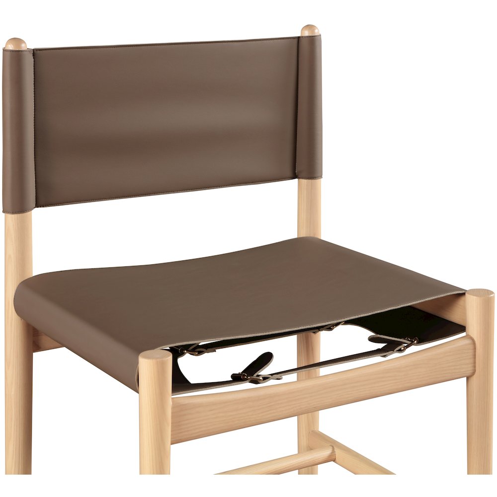 Rawlins Brown Vegan Leather Upholstered Dining Chair, Set of 2