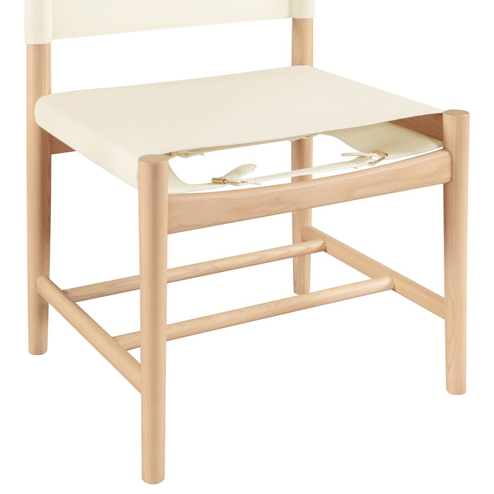 Rawlins Cream Vegan Leather Upholstered Dining Chair, Set of 2
