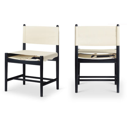 Rawlins Cream Vegan Leather Upholstered Dining Chair, Set of 2