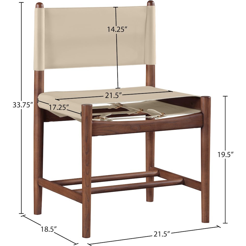 Rawlins Beige Vegan Leather Upholstered Dining Chair, Set of 2