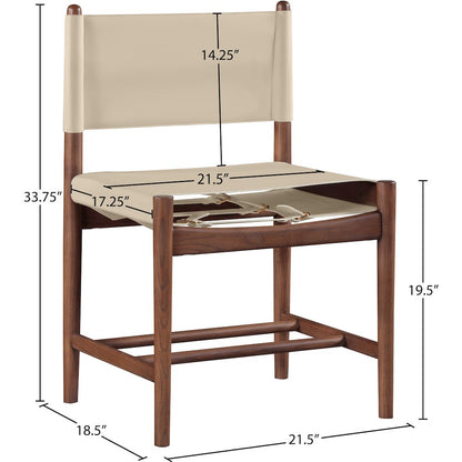 Rawlins Beige Vegan Leather Upholstered Dining Chair, Set of 2