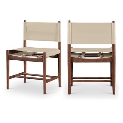 Rawlins Beige Vegan Leather Upholstered Dining Chair, Set of 2