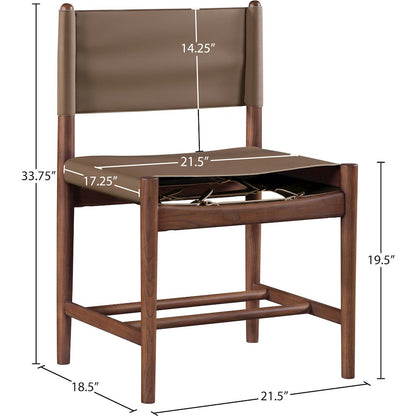 Rawlins Brown Vegan Leather Upholstered Dining Chair, Set of 2
