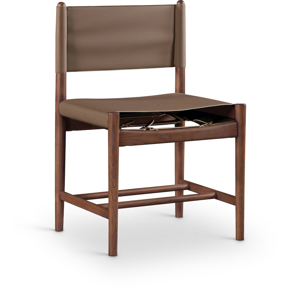 Rawlins Brown Vegan Leather Upholstered Dining Chair, Set of 2