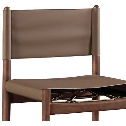 Rawlins Brown Vegan Leather Upholstered Dining Chair, Set of 2