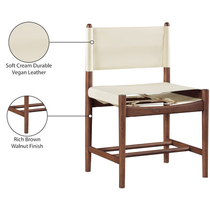 Rawlins Cream Vegan Leather Upholstered Dining Chair, Set of 2