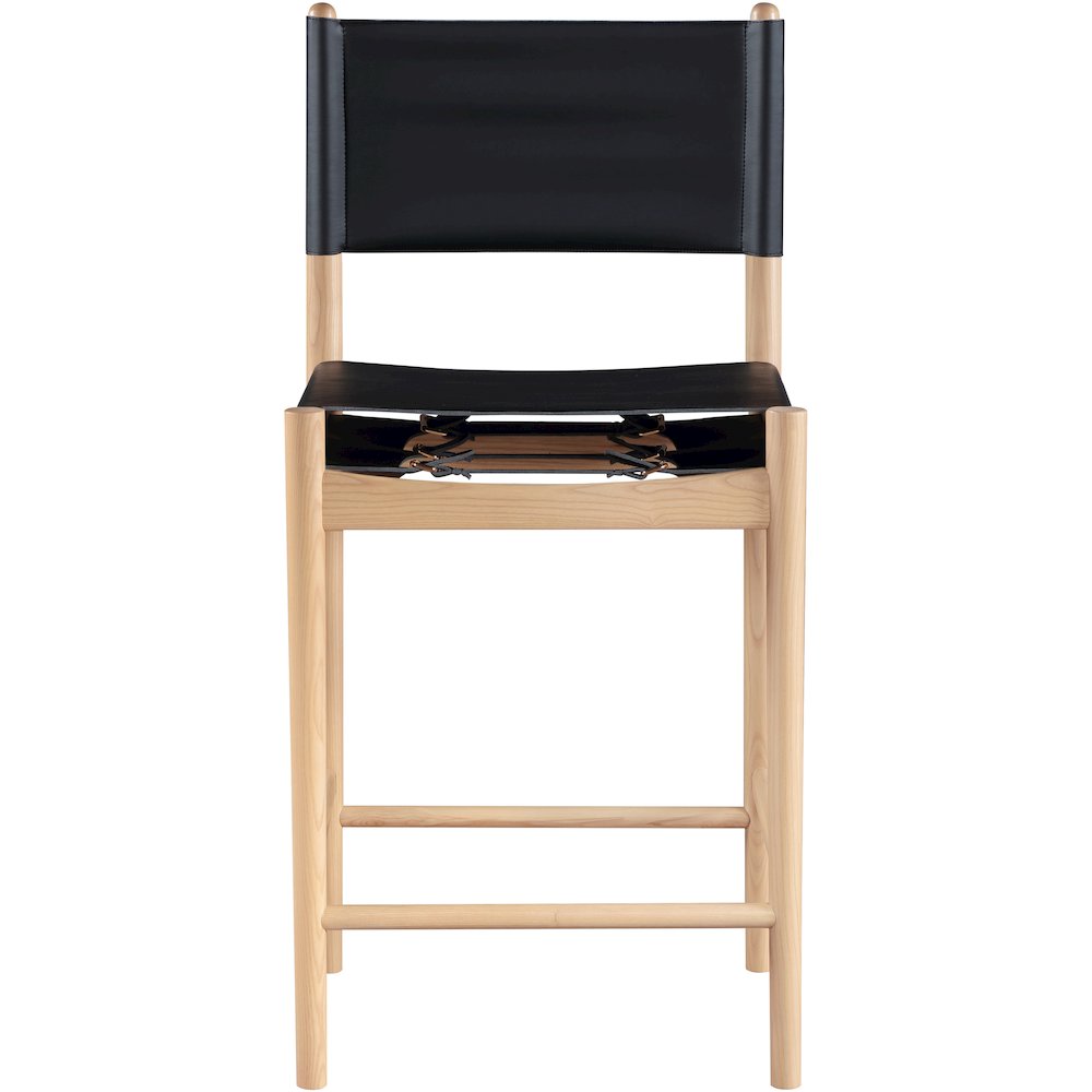 Rawlins Black Vegan Leather Upholstered Counter Stool