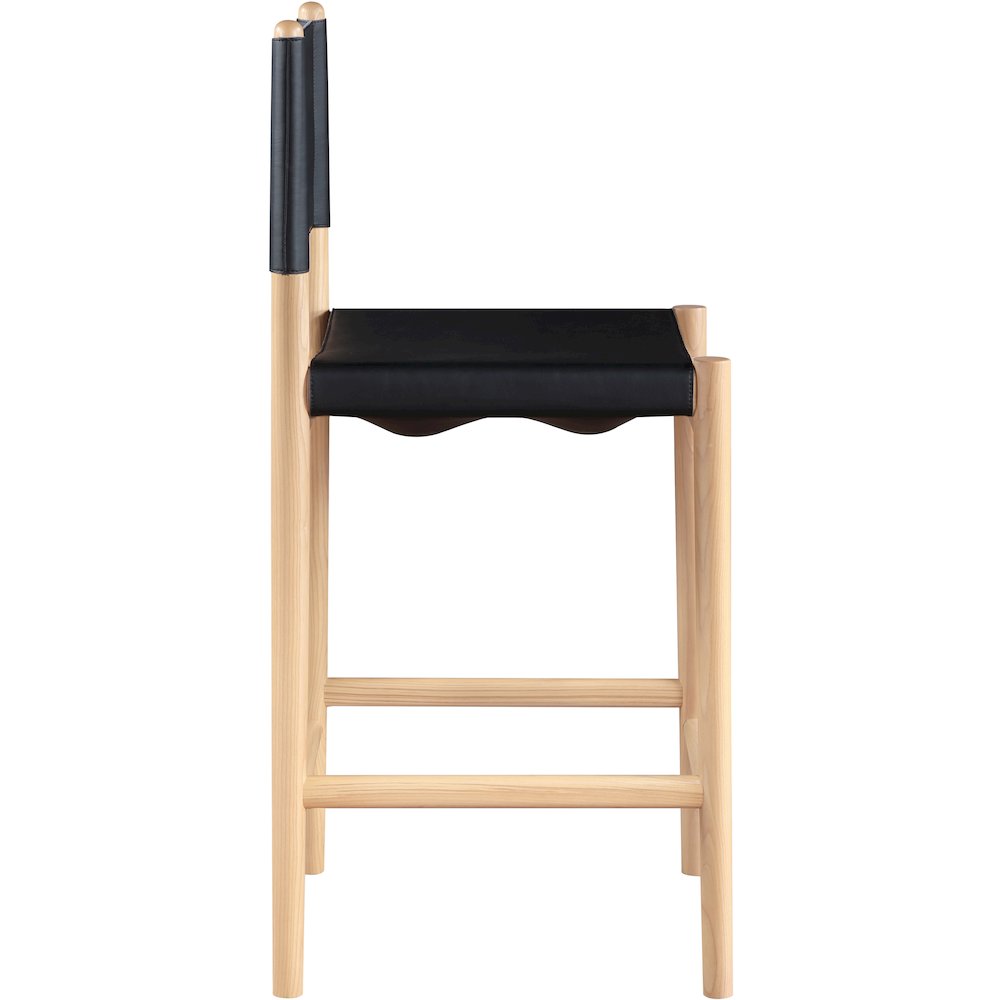 Rawlins Black Vegan Leather Upholstered Counter Stool