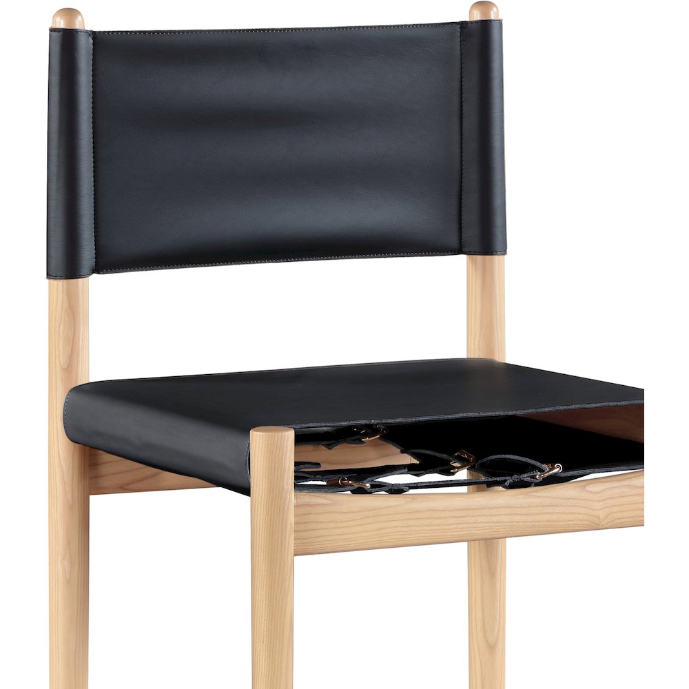 Rawlins Black Vegan Leather Upholstered Counter Stool