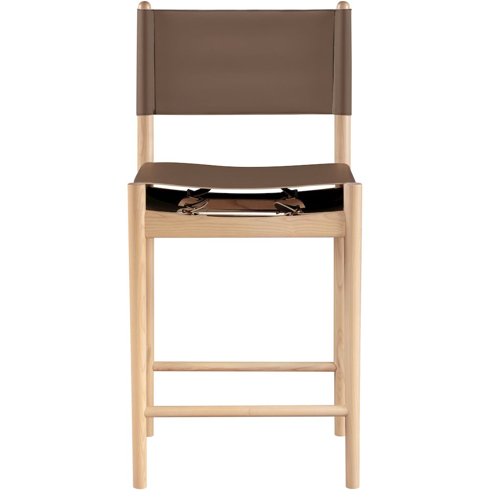 Rawlins Brown Vegan Leather Upholstered Counter Stool