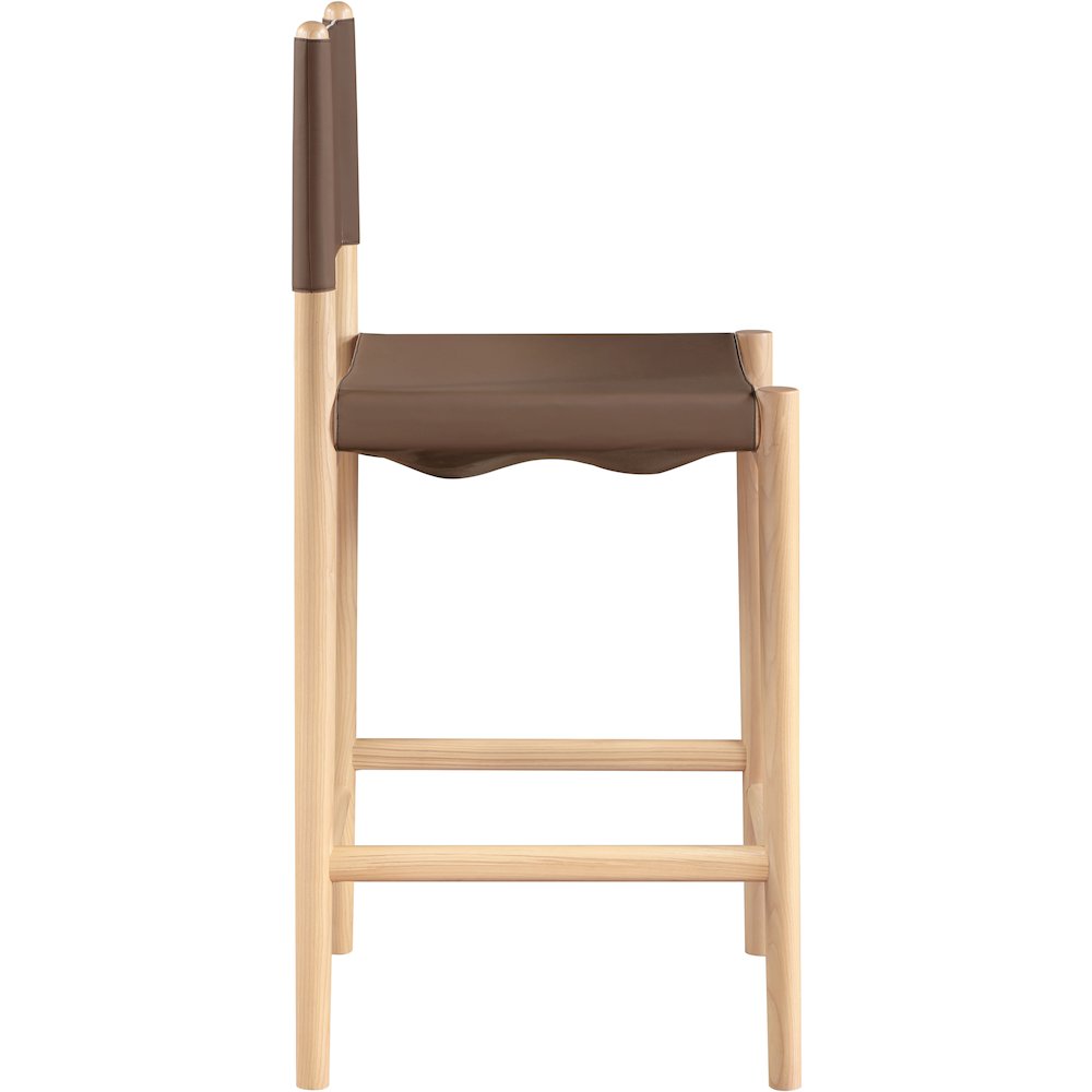 Rawlins Brown Vegan Leather Upholstered Counter Stool
