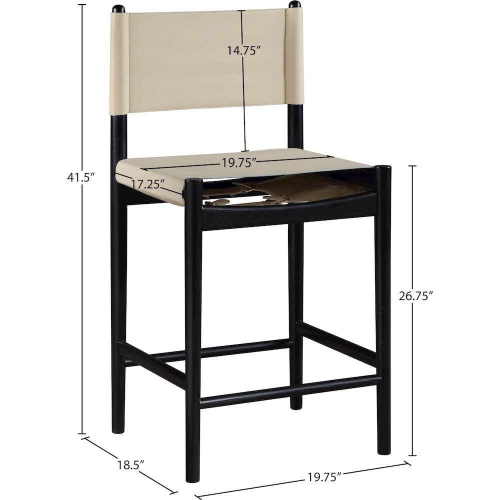Rawlins Beige Vegan Leather Upholstered Counter Stool