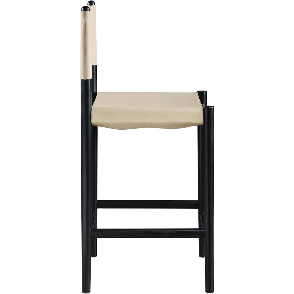 Rawlins Beige Vegan Leather Upholstered Counter Stool