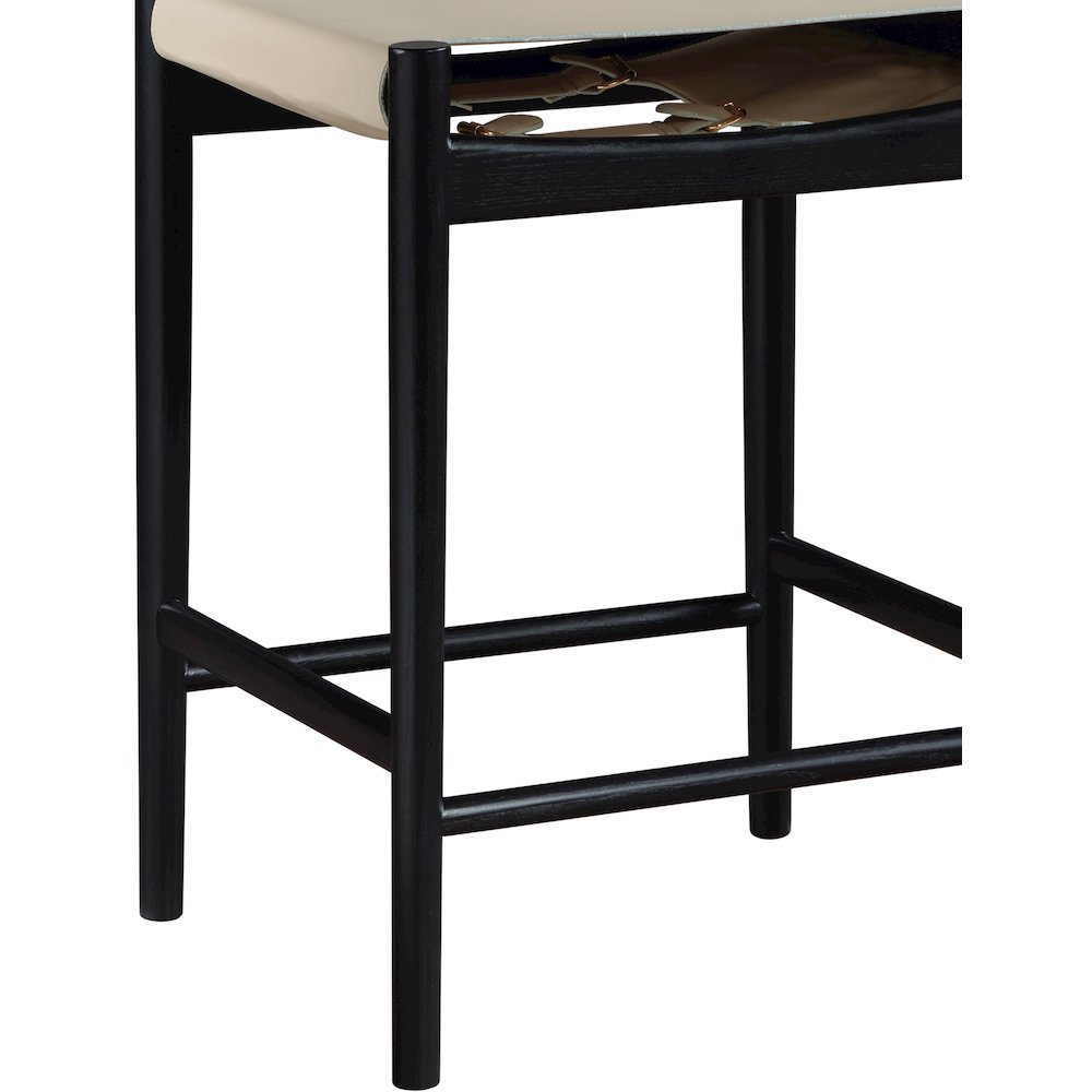 Rawlins Beige Vegan Leather Upholstered Counter Stool