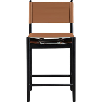 Rawlins Cognac Vegan Leather Upholstered Counter Stool