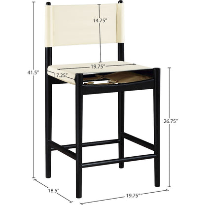 Rawlins Cream Vegan Leather Upholstered Counter Stool