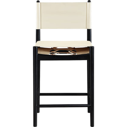 Rawlins Cream Vegan Leather Upholstered Counter Stool