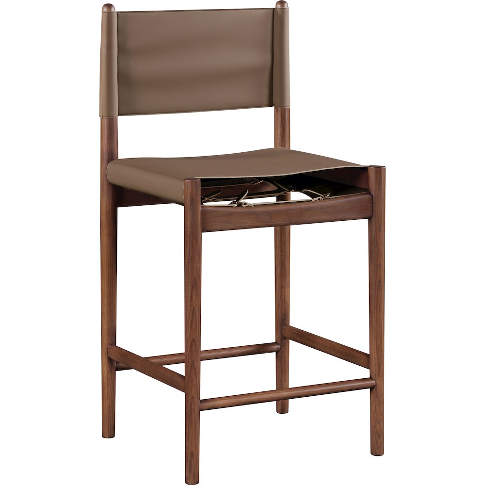 Rawlins Brown Vegan Leather Upholstered Counter Stool
