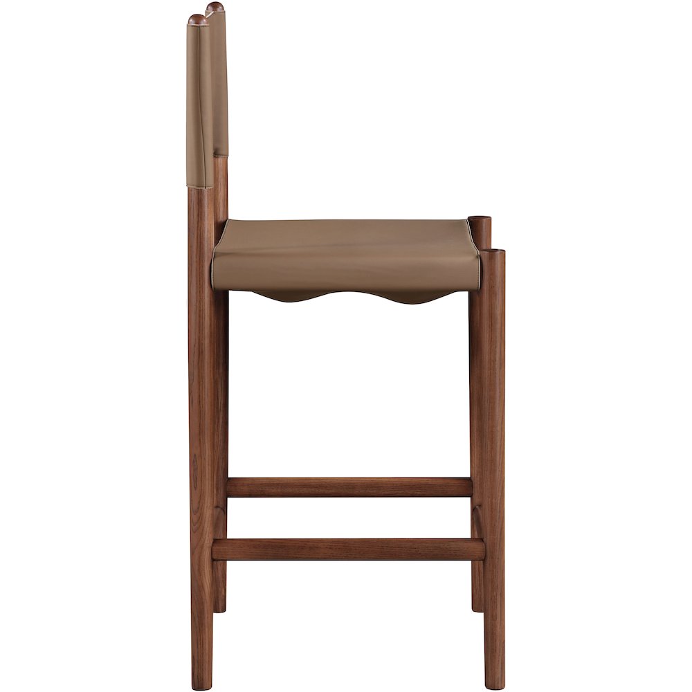 Rawlins Brown Vegan Leather Upholstered Counter Stool