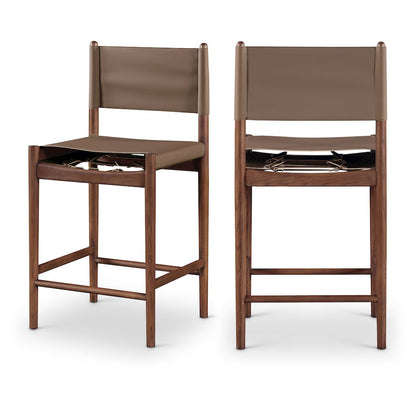 Rawlins Brown Vegan Leather Upholstered Counter Stool