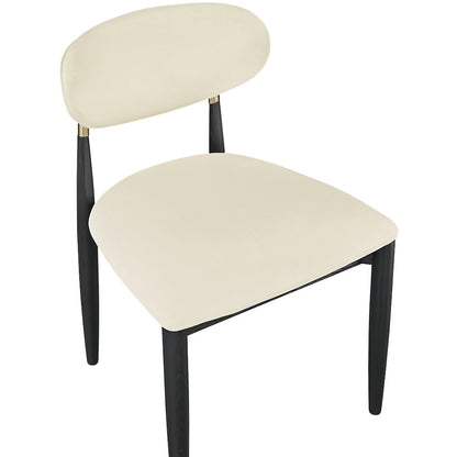 Riccio Cream Vegan Leather Upholstered Dining Side Chair, Set of 2