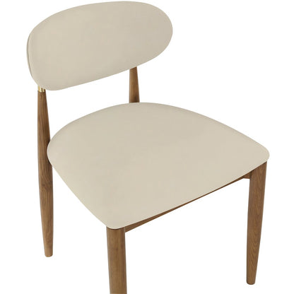 Riccio Beige Vegan Leather Upholstered Dining Side Chair, Set of 2