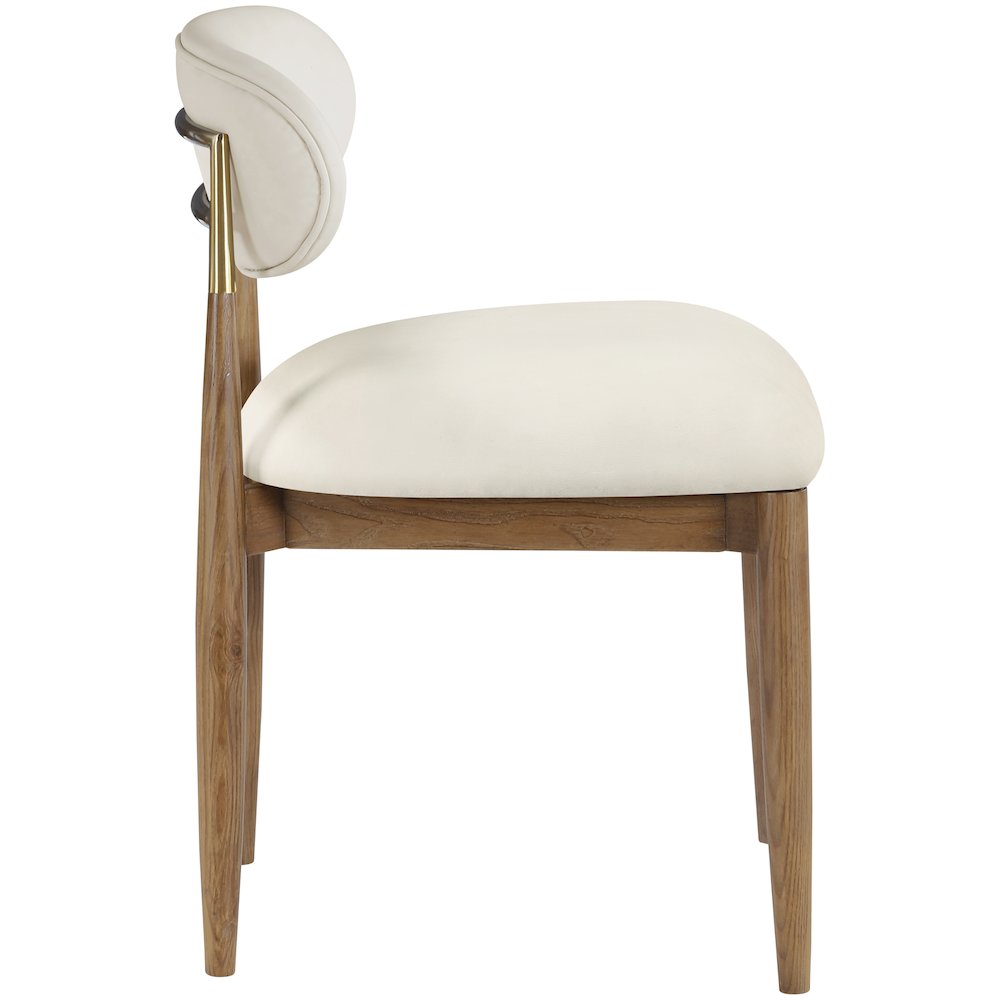 Riccio Cream Vegan Leather Upholstered Dining Side Chair, Set of 2