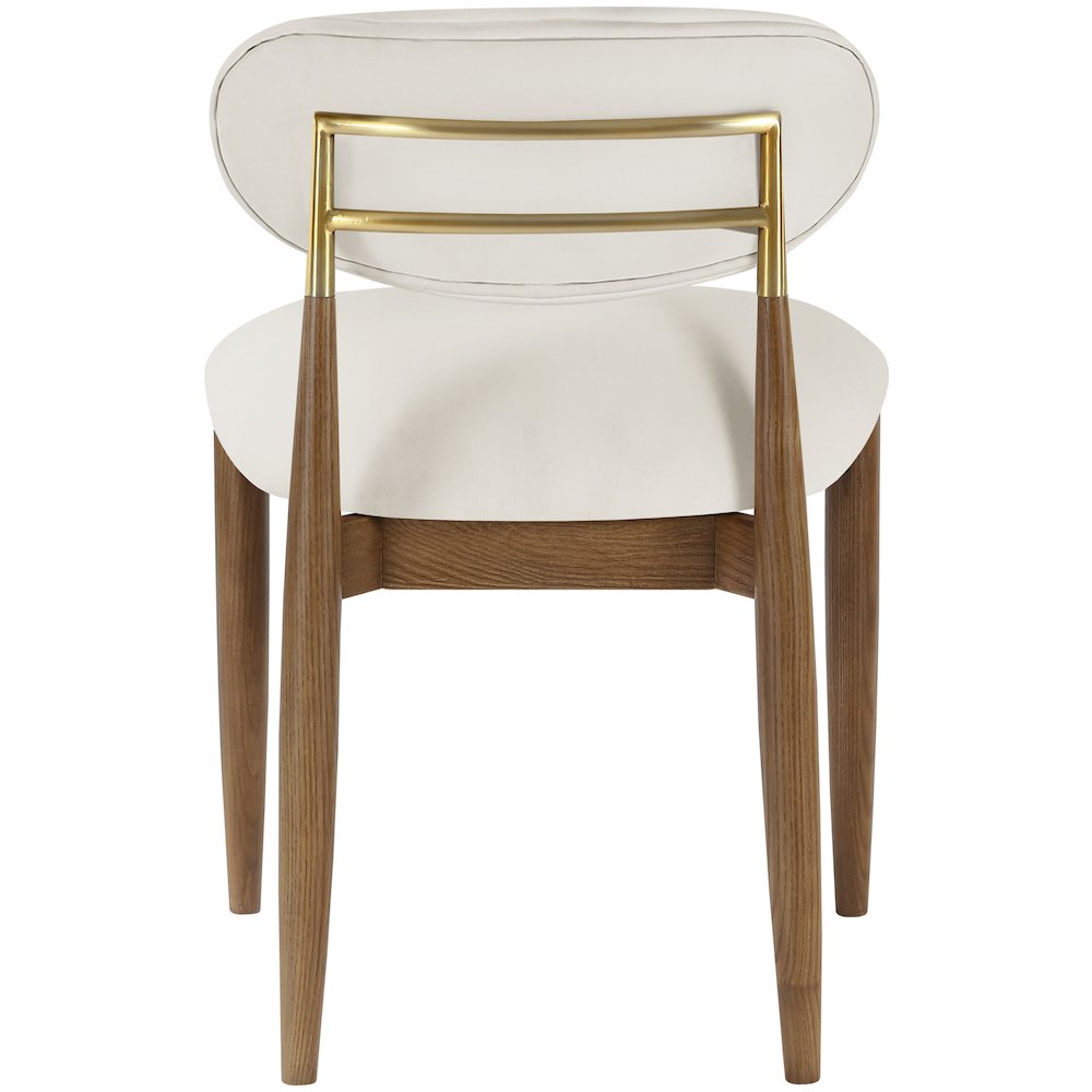 Riccio Cream Vegan Leather Upholstered Dining Side Chair, Set of 2