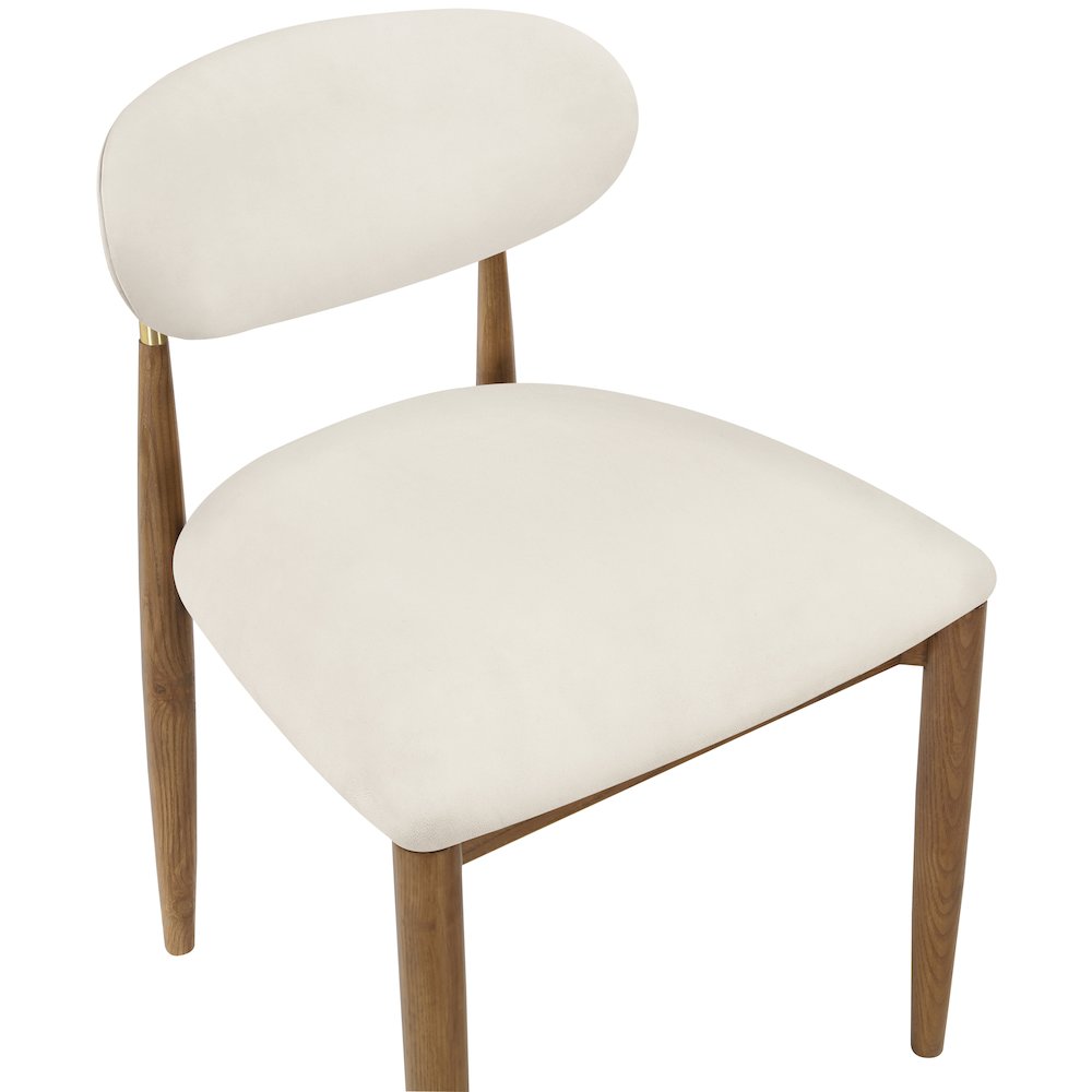 Riccio Cream Vegan Leather Upholstered Dining Side Chair, Set of 2
