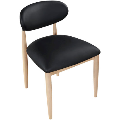Riccio Black Vegan Leather Upholstered Dining Side Chair, Set of 2