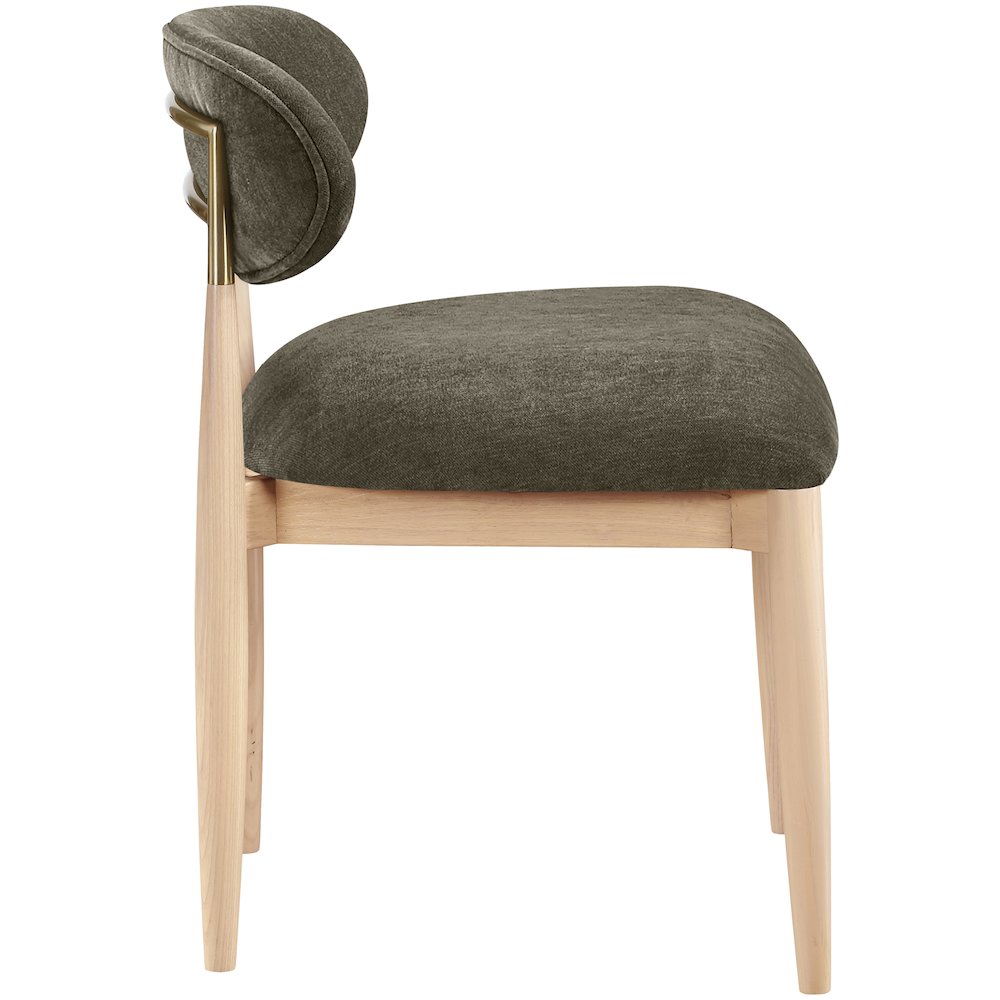 Riccio Brown Performance Fabric Upholstered Dining Side Chair, Set of 2