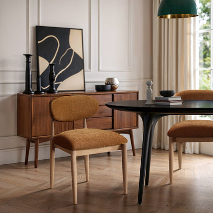 Riccio Cognac Performance Fabric Upholstered Dining Side Chair, Set of 2