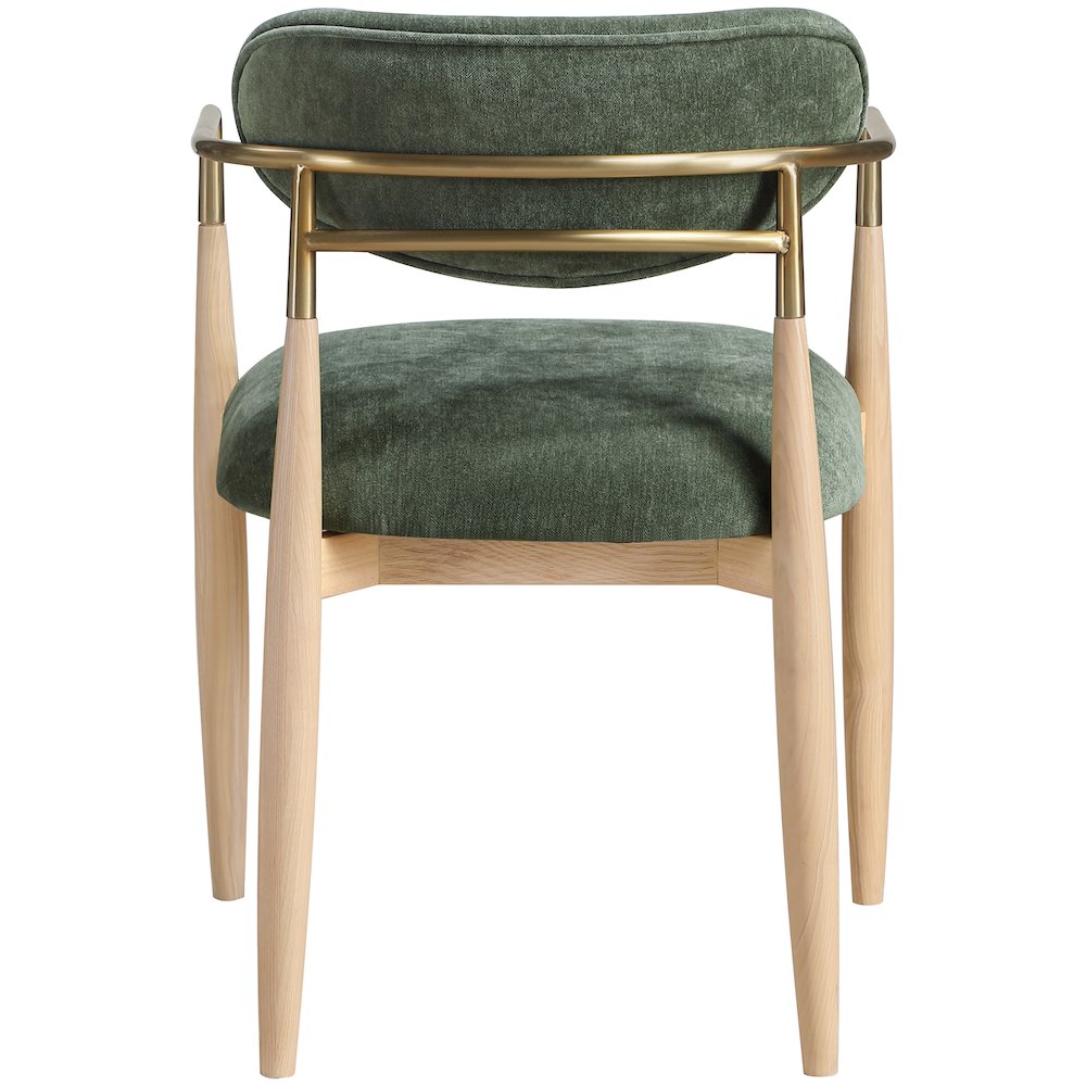 Riccio Olive Performance Fabric Upholstered Dining Arm Chair, Set of 2