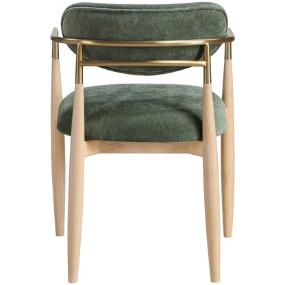 Riccio Olive Performance Fabric Upholstered Dining Arm Chair, Set of 2