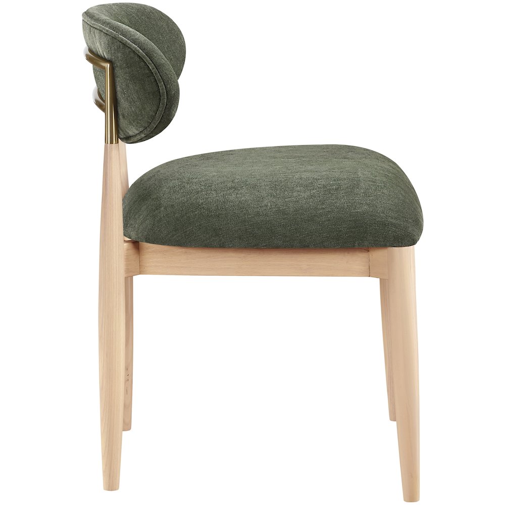 Riccio Olive Performance Fabric Upholstered Dining Side Chair, Set of 2