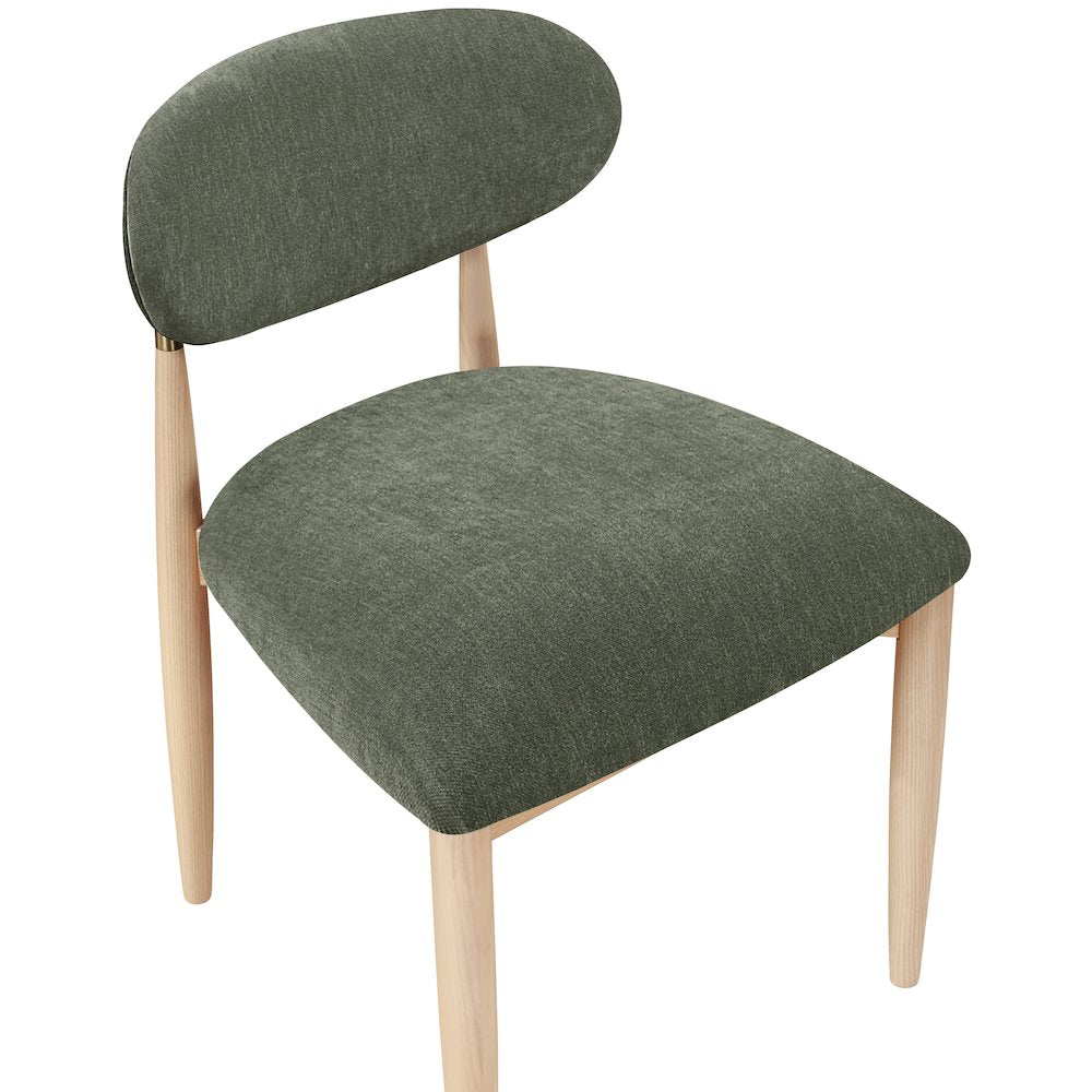 Riccio Olive Performance Fabric Upholstered Dining Side Chair, Set of 2
