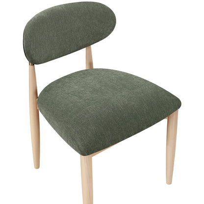 Riccio Olive Performance Fabric Upholstered Dining Side Chair, Set of 2